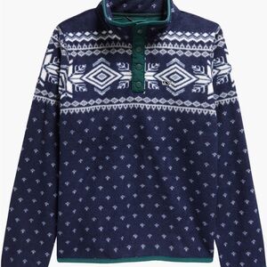 Vineyard Vines Kids Print Harbor Fleece Snap Placket Pullover